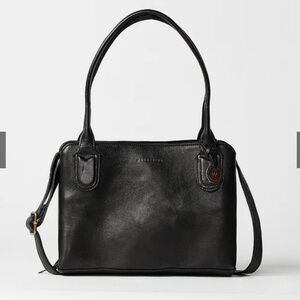 THE WANDERERS TRAVEL CO Como Luxury Designer Handbag Shoulder Bag Black Leather